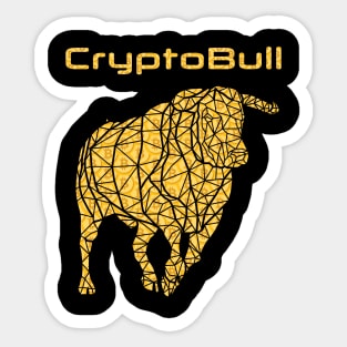 The Golden Bull: A Crypto Symbol of Prosperity Sticker